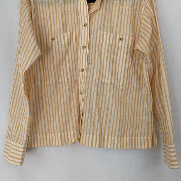 Madewell Workwear Yellow Striped Shirt Size Small - Picture 4 of 12